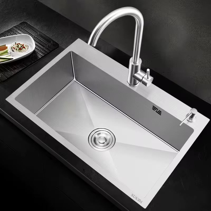 Évier de cuisine en inox brossé 60*45 cm