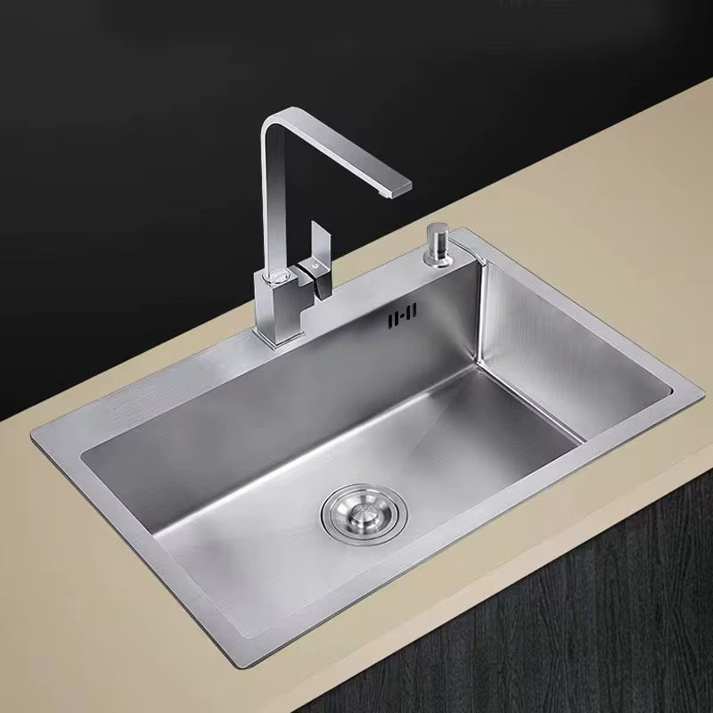 Évier de cuisine en inox brossé 60*45 cm