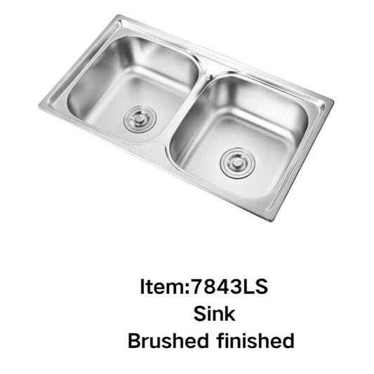 Évier Double Inox 7843LS – Taille 120 x 50 cm