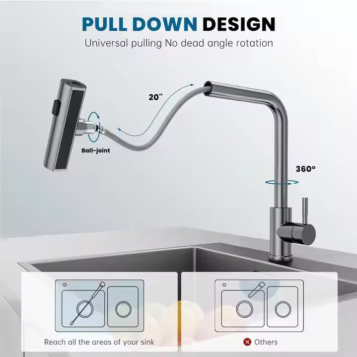 Robinet de cuisine multifonctions 3 jets d’eau