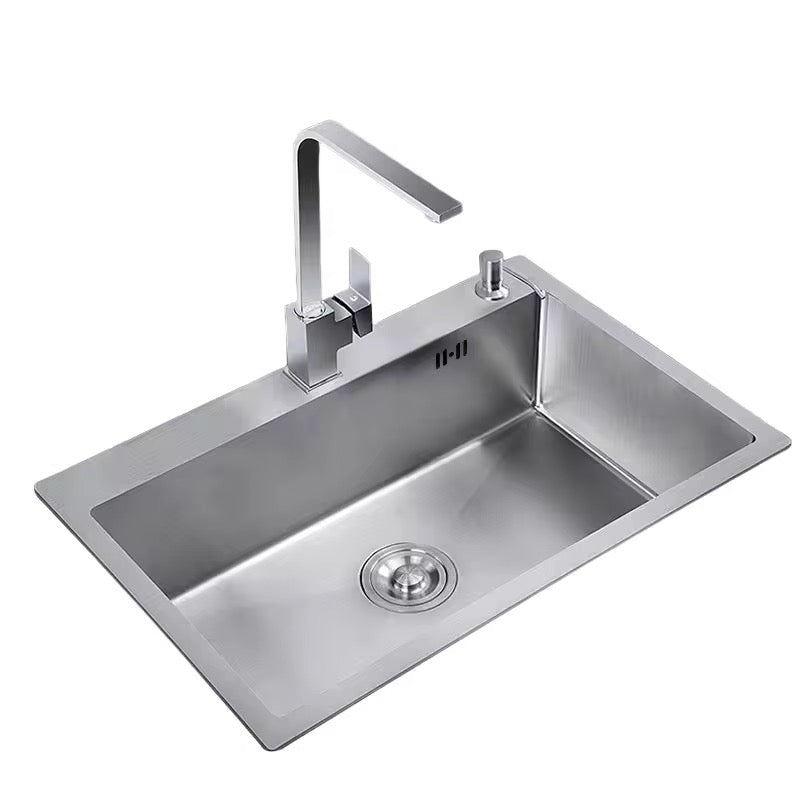 Évier de cuisine en inox brossé 60*45 cm
