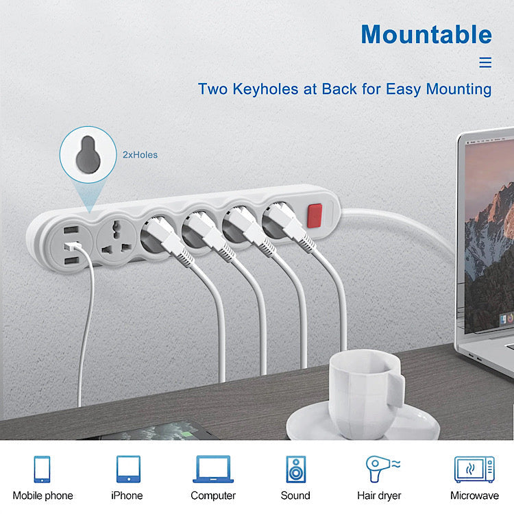 Multiprise Original 5 prises et 3 ports USB